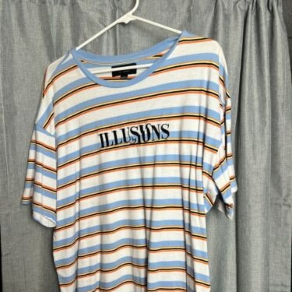 Mens PacSun Multicolor Striped "Illusions" Tee